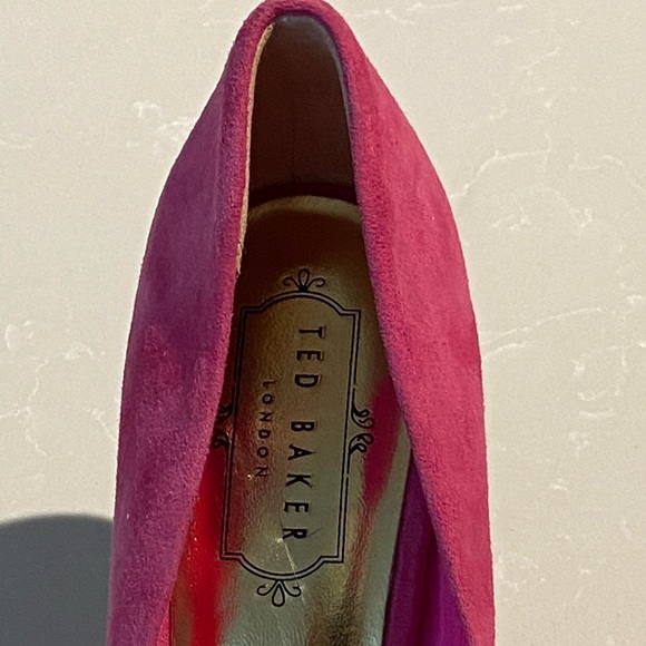 Ted Baker Fuchsia Pink Suede Embellished Pumps - Picture 5 of 6